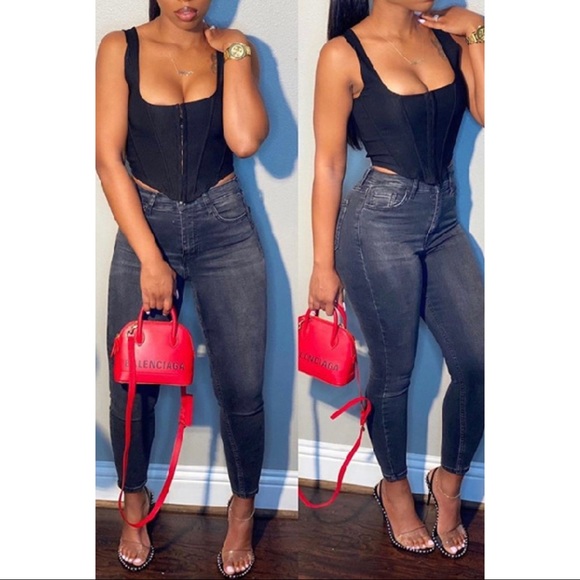 ALAKA Red Corset Top - Picture 1 of 6